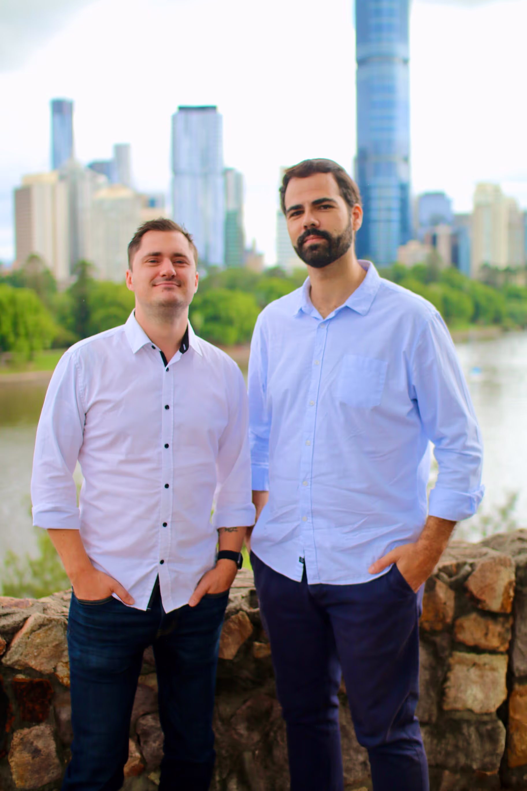 Photo of the founders posing and smiling