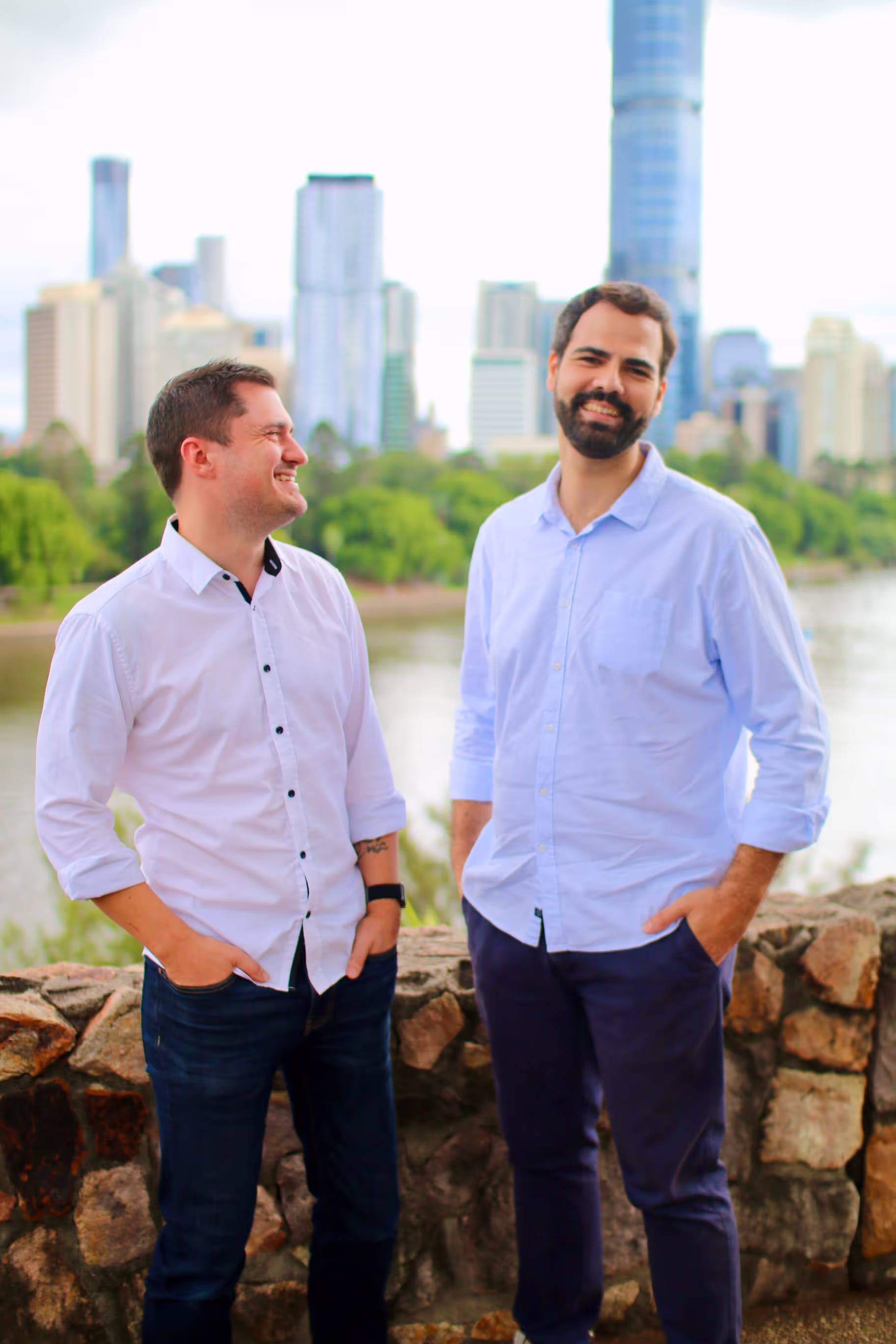 Photo of the founders laughing